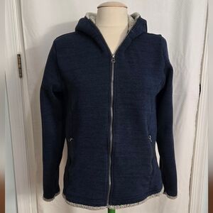 Kuhl Jacket Alaska Sherpa Lined Hooded Jacket Full Zip Women’s Large Blue